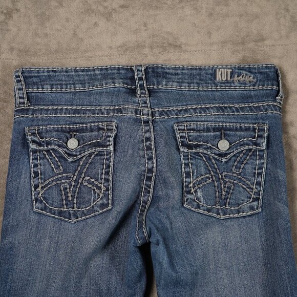 Kut From the Kloth Jeans Womens Low Rise Dark Wash Distressed Bootcut Size 8 - Picture 1 of 11